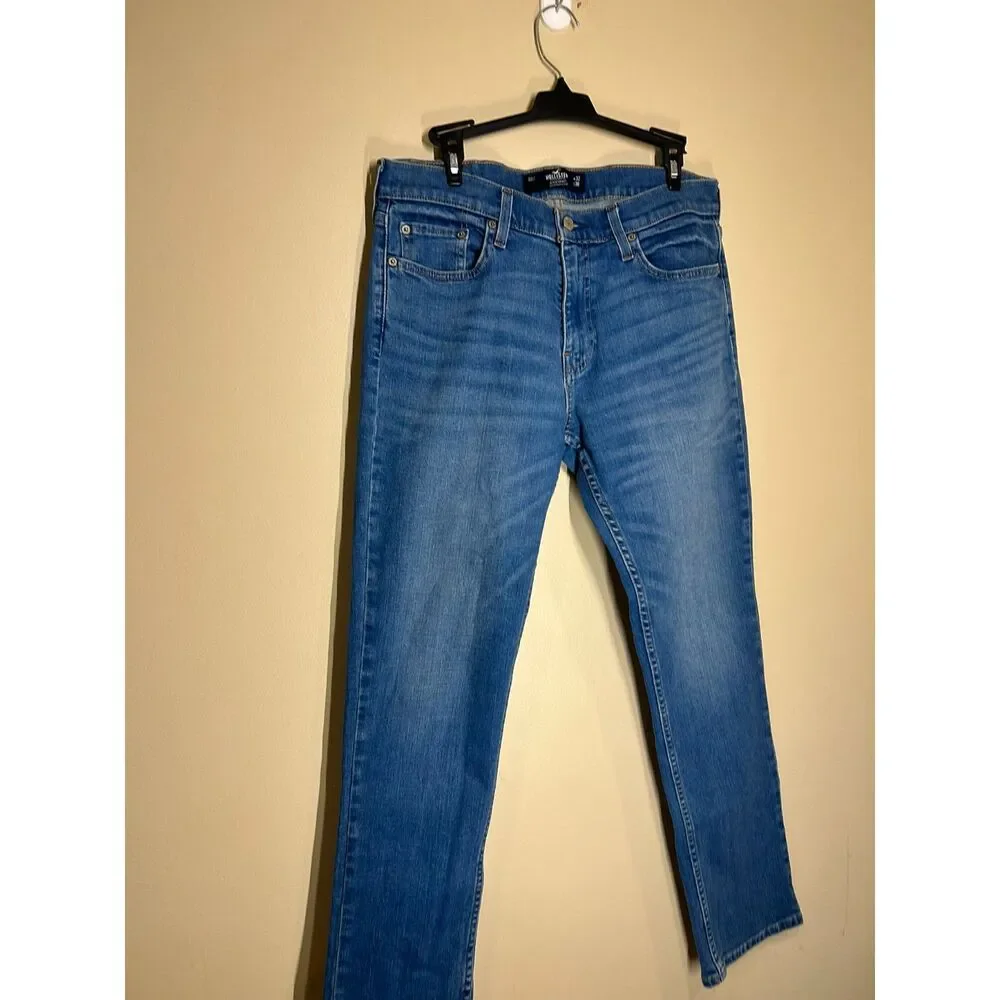 Hollister Men's 32x30 Dark Wash Slim Straight Jeans Casual Classic